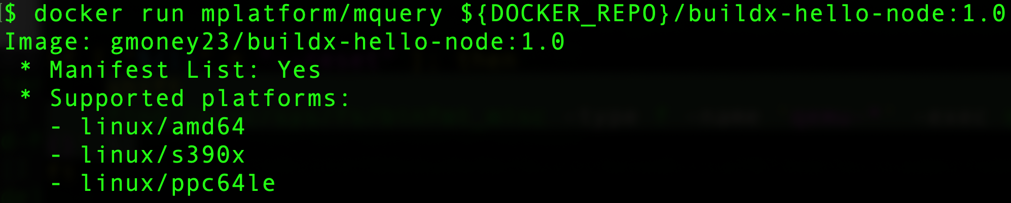 mplatform buildx hello node