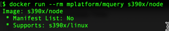 s390x Node mplatform Mquery