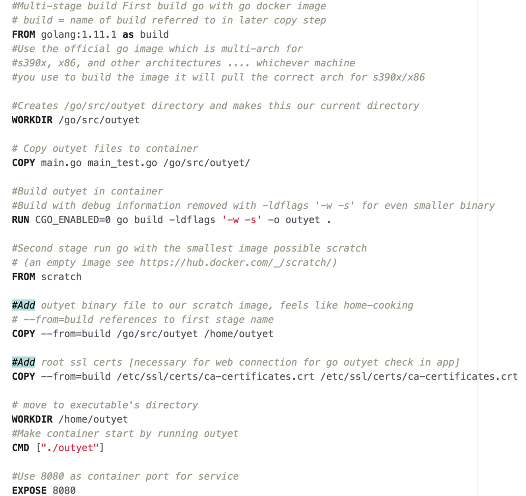 Smallest-Outyet-Dockerfile